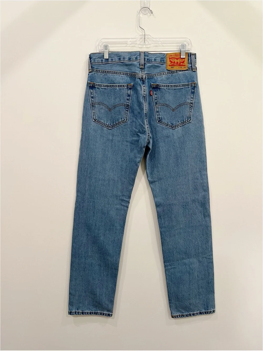 Levi’s 505 Regular Fit Jeans Men’s 32x34 Light Wash Straight Leg 100% Cotton NWT